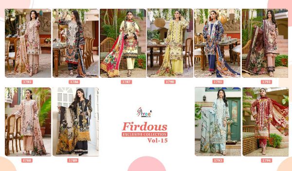 Shree Fabs Presents Firdous Exclusive Collection Vol-15 Pakistani Suit Wholesale Rate In Surat