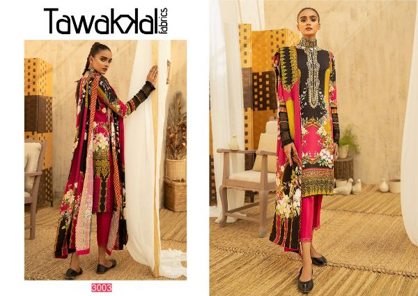 Shree Fabs Tawakkal Lawn Embroidery Jam Cotton Pakistani Dress Material  Catalog Exporter - Stuff Export