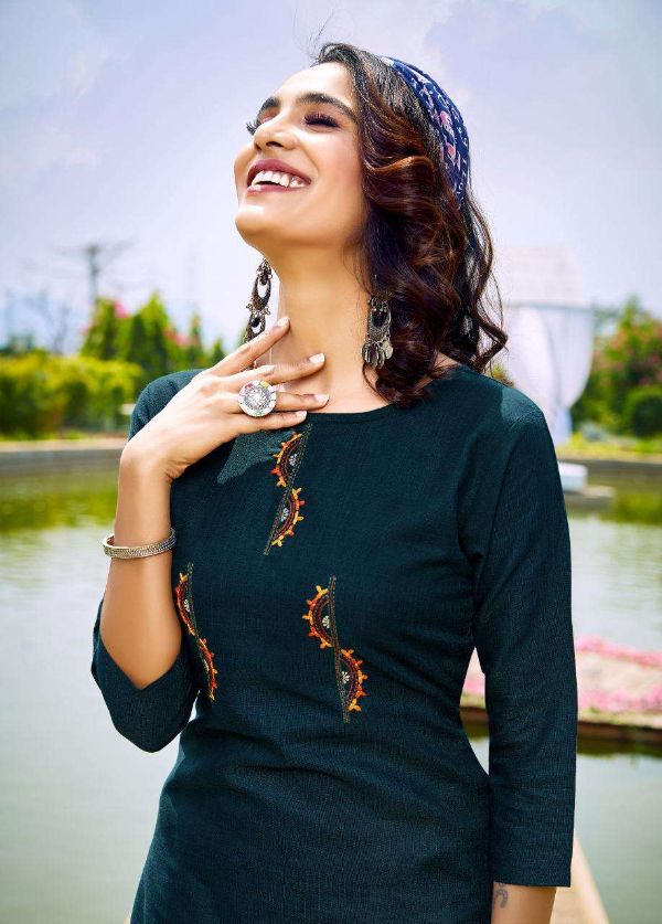 Riya Designer Presents Angel  Cotton Slub Formal Wear Kurtis Wholesale Rate In Surat