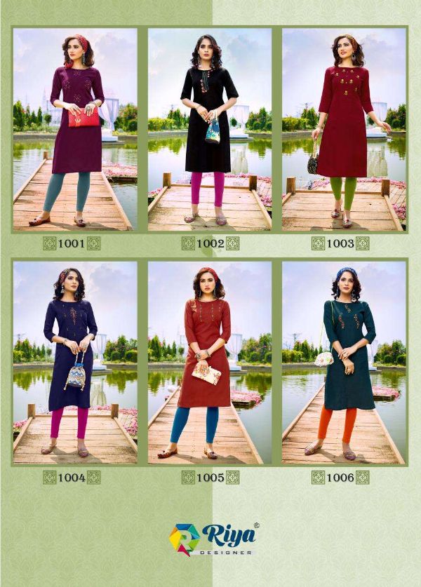 Riya Designer Presents Angel  Cotton Slub Formal Wear Kurtis Wholesale Rate In Surat