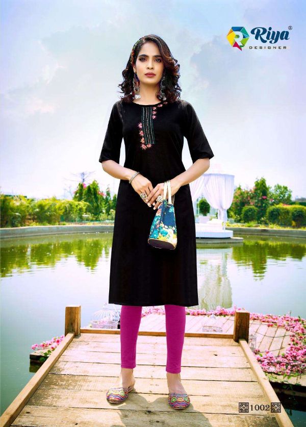 Riya Designer Presents Angel  Cotton Slub Formal Wear Kurtis Wholesale Rate In Surat