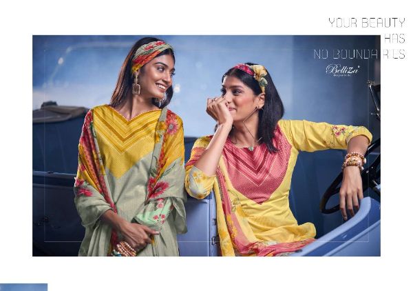 Belliza Presents Tahira Cotton Digital Printed Dress Materials With 3 Mtr Bottom Wholesale Rate In Surat