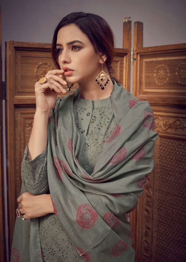 Vink Presnets  Chikankari  Cotton Schiffli Work Readymade Kurta With Pant & Dupatta Wholesale Rate In Surat