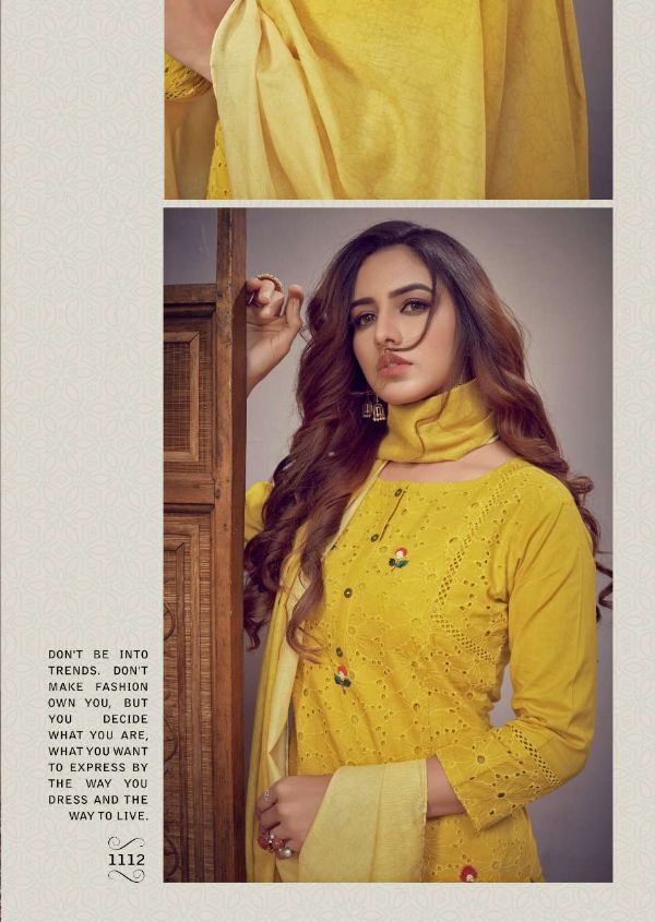 Vink Presnets  Chikankari  Cotton Schiffli Work Readymade Kurta With Pant & Dupatta Wholesale Rate In Surat