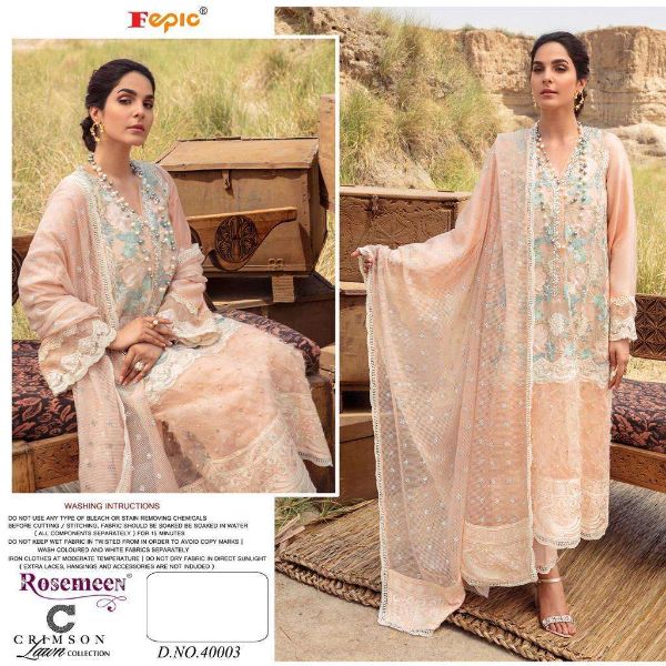 Fepic Presenst Crimson Lawn Collection  Cotton Work Pakistani Exclusive Salwar Kameez Wholesale Rate In Surat