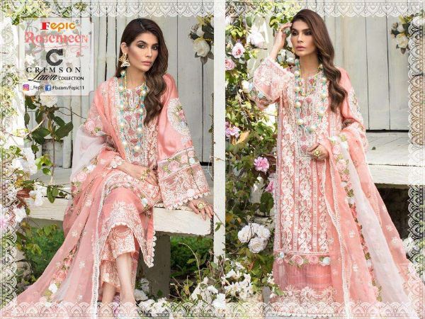 Fepic Presenst Crimson Lawn Collection  Cotton Work Pakistani Exclusive Salwar Kameez Wholesale Rate In Surat