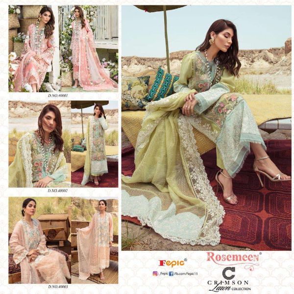 Fepic Presenst Crimson Lawn Collection  Cotton Work Pakistani Exclusive Salwar Kameez Wholesale Rate In Surat