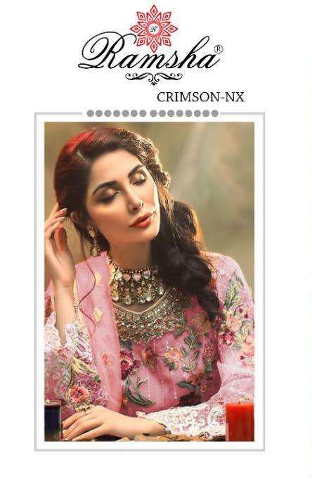Ramsha Presnets  Crimson Nx Georgette Embroidery Pakistani Suits Wholesale Rate In Surat