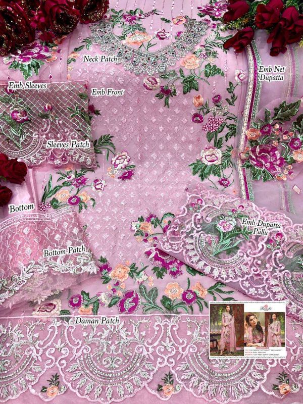 Ramsha Presnets  Crimson Nx Georgette Embroidery Pakistani Suits Wholesale Rate In Surat