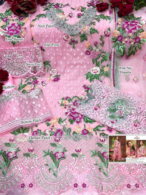 Ramsha Presnets  Crimson Nx Georgette Embroidery Pakistani Suits Wholesale Rate In Surat