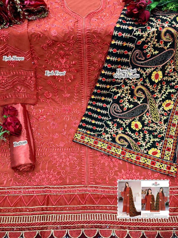 Ramsha Presnets  Dilruba Georgette Embroidery Pakistani Suits Wholesale Rate In Surat