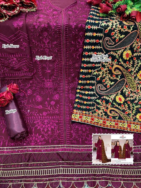 Ramsha Presnets  Dilruba Georgette Embroidery Pakistani Suits Wholesale Rate In Surat