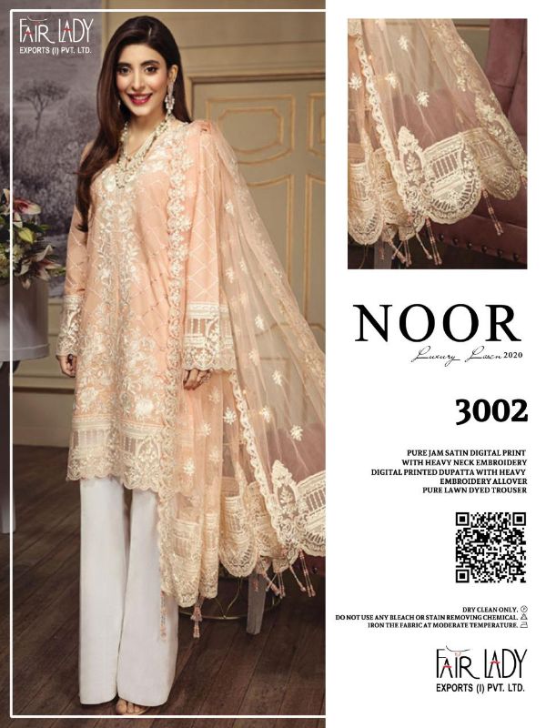 Fair Lady Presnets Noor Jam Satin Festive Look Salwar Suit With Chiffon Dupatta Catalog Wholesale Rate In Surat
