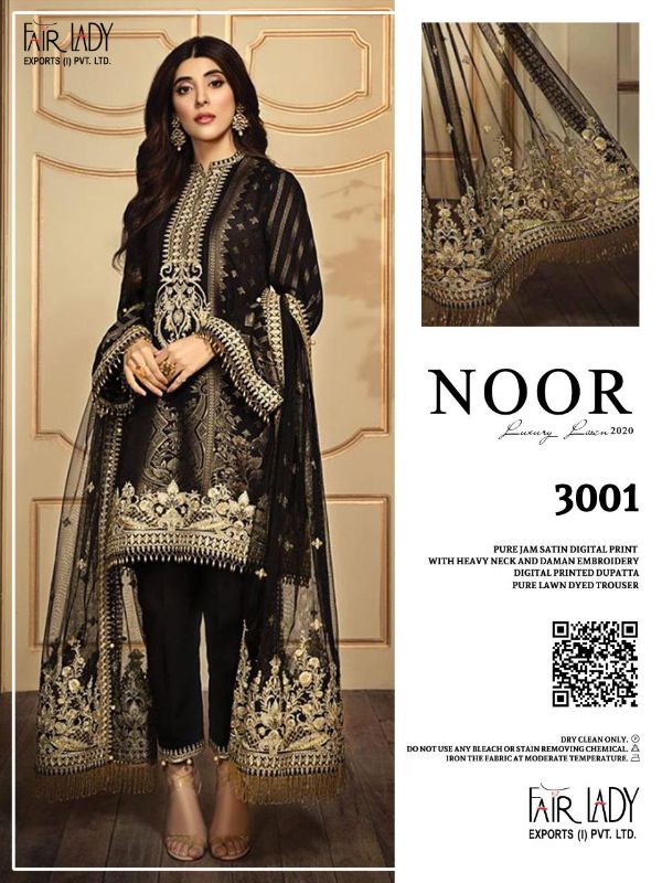 Fair Lady Presnets Noor Jam Satin Festive Look Salwar Suit With Chiffon Dupatta Catalog Wholesale Rate In Surat
