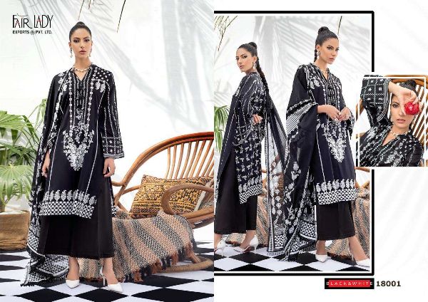 Fair Lady Presnets Black & White Pakistani Salwar Suit Wholesale Rate In Surat