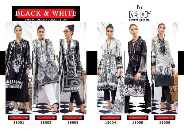 Fair Lady Presnets Black & White Pakistani Salwar Suit Wholesale Rate In Surat