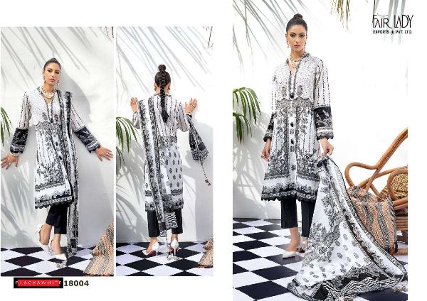 Fair Lady Presnets Black & White Pakistani Salwar Suit Wholesale Rate In Surat