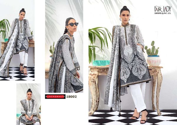 Fair Lady Presnets Black & White Pakistani Salwar Suit Wholesale Rate In Surat