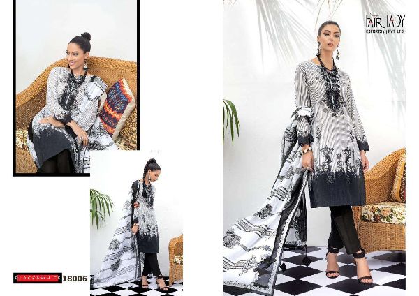 Fair Lady Presnets Black & White Pakistani Salwar Suit Wholesale Rate In Surat