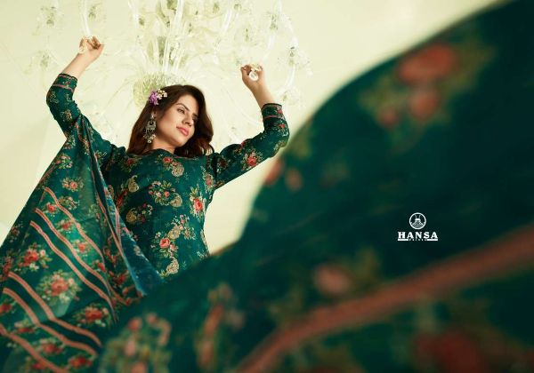 Hansa Presnets  Aastha Dola Jacquard Digital Printed Exclusive Dresses Online Supplier Wholesale Rate In Surat