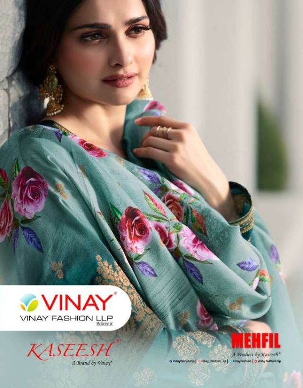Vinay Fashion Presents  Mehfil  Georgette Satin Classy Elegant Salwar Kameez Wholesale Rate In Surat