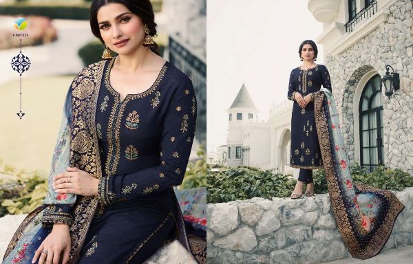 Vinay Fashion Presents  Mehfil  Georgette Satin Classy Elegant Salwar Kameez Wholesale Rate In Surat