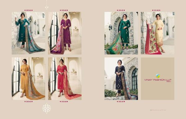 Vinay Fashion Presents  Mehfil  Georgette Satin Classy Elegant Salwar Kameez Wholesale Rate In Surat