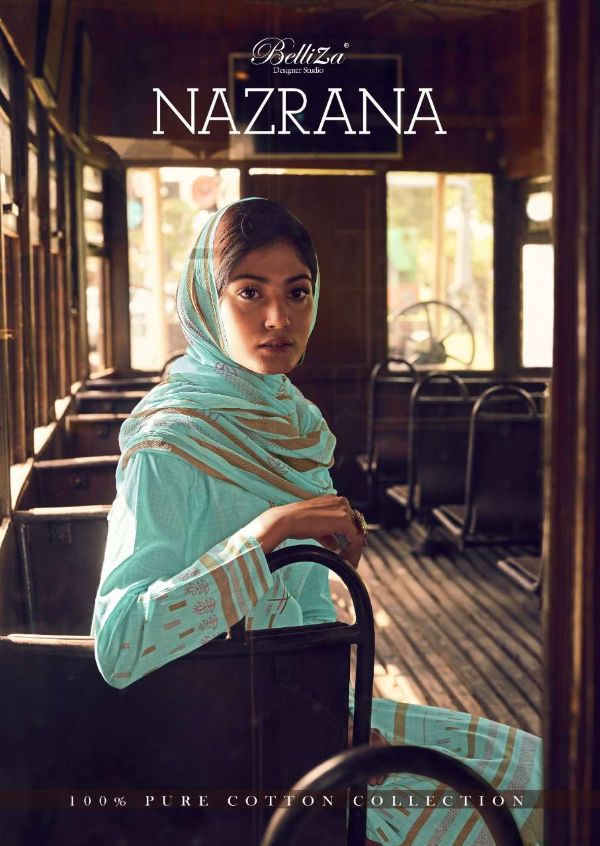 Belliza Presents Nazrana  Cotton Digital Printed Daily Wear Ladies Suits Wholesale Rate In Surat