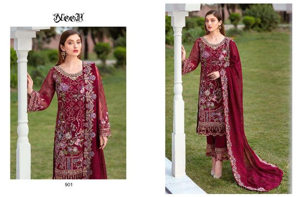 Noor Presnets  Minhal Pakistani Concept Of Ladies Dresses Embroidery Patches Wholesale Rate In Surat