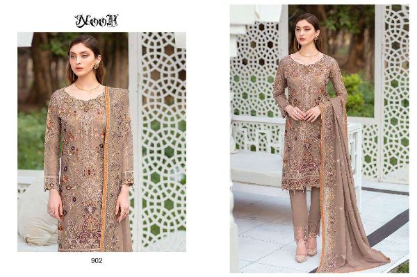 Noor Presnets  Minhal Pakistani Concept Of Ladies Dresses Embroidery Patches Wholesale Rate In Surat