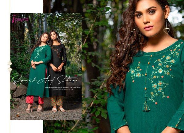 Psyna Presnets Penthouse Rayon Slub Kurti With Pant Collection Wholesale Rate In Surat