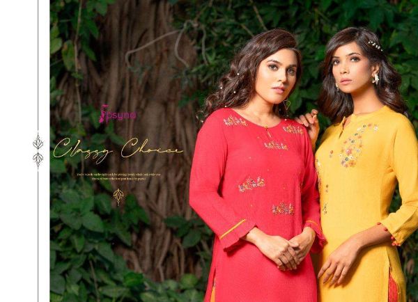 Psyna Presnets Penthouse Rayon Slub Kurti With Pant Collection Wholesale Rate In Surat