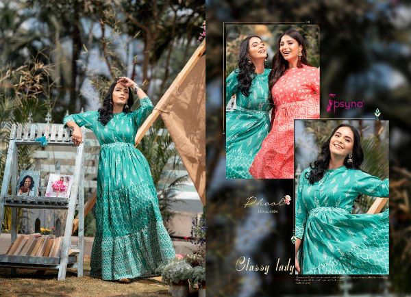 Psyna Presents Phool Vol 4 Cotton Designer Long And Party Wear Gown Wholesale Rate In Surat