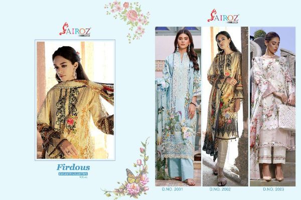 Sairoz Fabs Presnets Firdous Exclusive Collection Vol-3 Pakistani Suits Wholeslae Rate In Surat