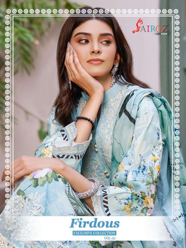 Sairoz Fabs Presnets Firdous Exclusive Collection Vol-3 Pakistani Suits Wholeslae Rate In Surat