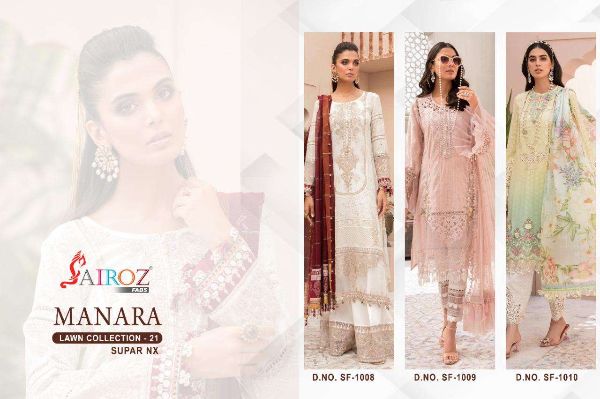 Sairoz Fabs Presnets Manara Lawn Collection 21 Nx  Wholesale Rate In Surat