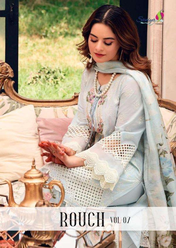 Saniya Presents  Rouch Vol 7 Cambric Embroidery Pakistani Dresse Wholesale Rate In Surat