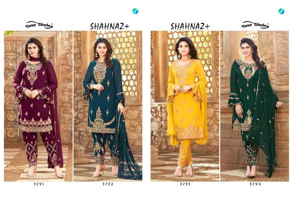 Your Choice Presents Shahnaz Plus  Georgette Heavy Embroidery Pakistani Suits Wholesale Rate In Surat
