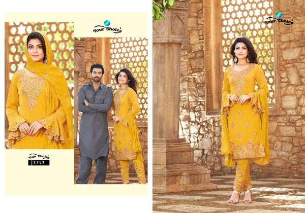 Your Choice Presents Shahnaz Plus  Georgette Heavy Embroidery Pakistani Suits Wholesale Rate In Surat