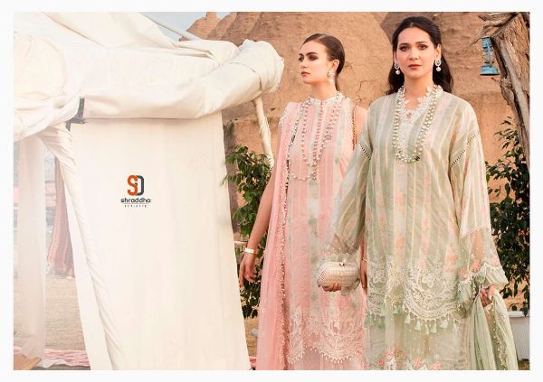 Shraddha  Presnets Maria B Lawn Vol 1 Pakistani Cotton Lawn Salwar Kameez Wholesale Rate In Surat