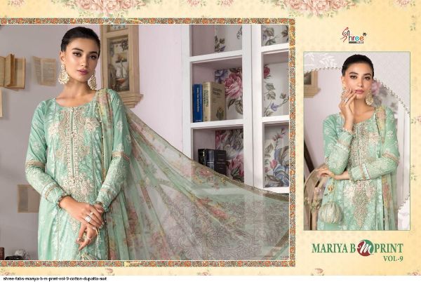 Shree Fabs Presnets Mariya B M Print Vol 9  Suit Wholesale Rate In Surat