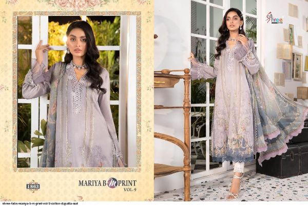 Shree Fabs Presnets Mariya B M Print Vol 9  Suit Wholesale Rate In Surat