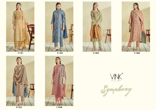 Vink Presnets   Symphonpure Muslin Designer Fancy Readymade Suits Wholesale Rate In Surat