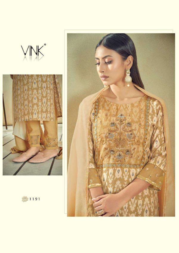 Vink Presnets   Symphonpure Muslin Designer Fancy Readymade Suits Wholesale Rate In Surat
