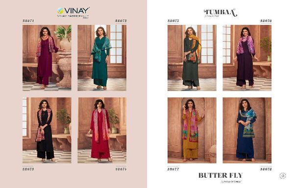 Vinay Fashion Presents  Tumbaa Butterfly  Readymade Rayon Plazzo Suits Exporter Wholesale Rate In Surat
