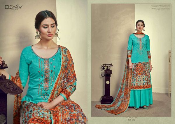 Zulfat Presents  Aakruti Cotton Print With Embroidery Suits With 3 Mtr Bottom Wholesale Rat In Surat