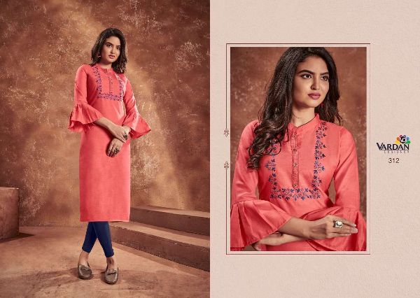 Vardan Designer Presents Cloud Vol-1  Fancy Casual Wear  Cotton Embroidered Kurtis Catalog Collections At Wholesale Rate In Surat