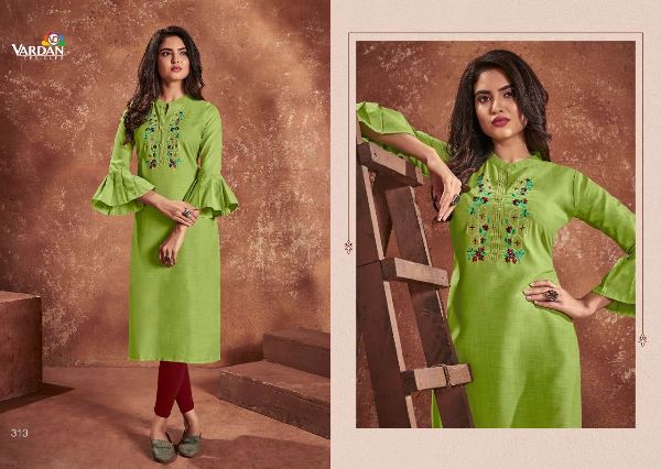 Vardan Designer Presents Cloud Vol-1  Fancy Casual Wear  Cotton Embroidered Kurtis Catalog Collections At Wholesale Rate In Surat