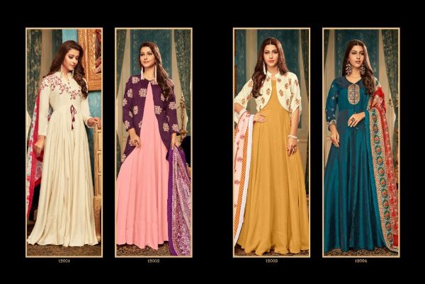 Vardan Designer Presents Ramiadesigner Muslin Long Gown Catalog Collections Wholesale Rate In Surat