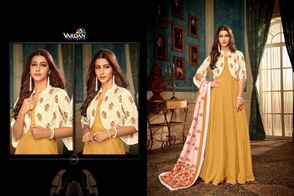 Vardan Designer Presents Ramiadesigner Muslin Long Gown Catalog Collections Wholesale Rate In Surat